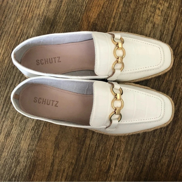 NIB Schutz White Patti Loafers Size 6.5 - Picture 6 of 11